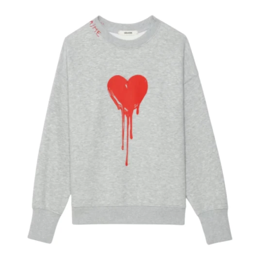 Zadig & Voltaire Oscar Pmo Flowing Heart   Grey   XS