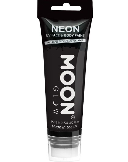 Svart Neon UV/Blacklight Ansiktog Kroppsmaling med Svamp 75 ml