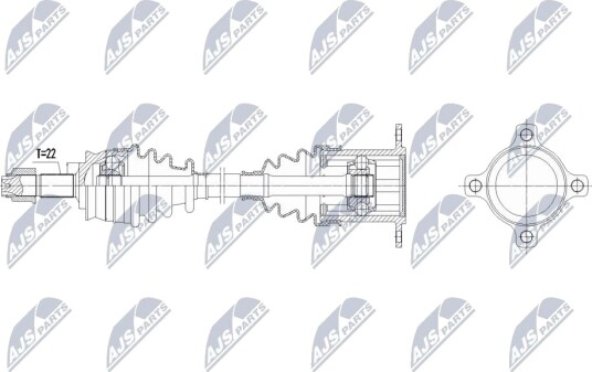 NTY NPW-FT-093 Drivaksel