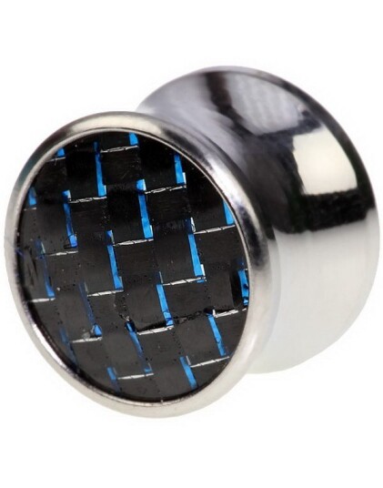Utgått Carbon Fiber Blå Piercing Plugg 5 mm
