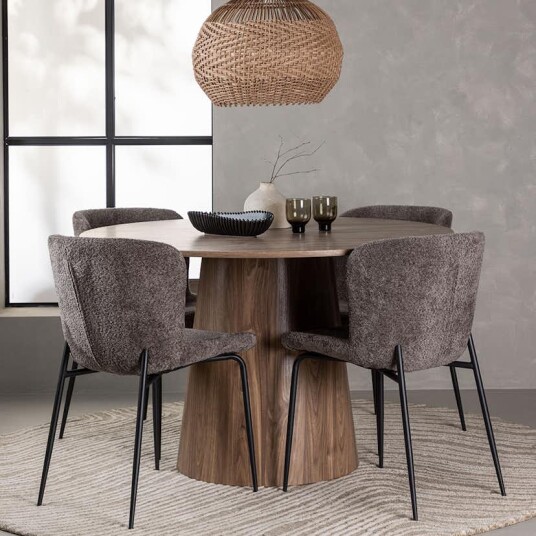 Venture Home Spisegruppe Venture Home Lanzo Ø120 cm med 4 stk Modesto Stoler GR23569