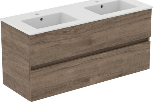IDEAL STANDARD EUROVIT 2.0/ULYSSE BADEROMSMØBEL 1215X455 M/DOBBELSERVANT FLINT HICKORY