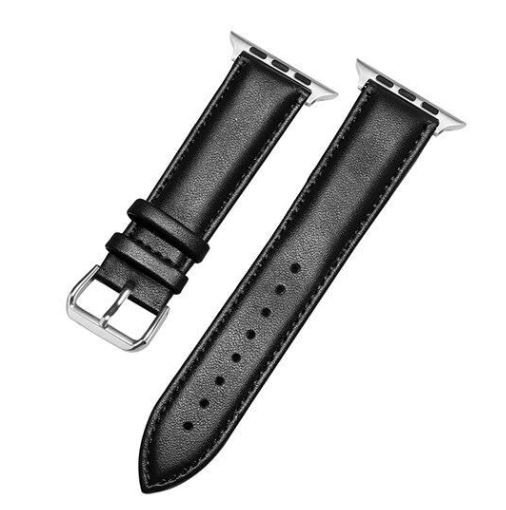 Klokkearmbånd i imitert skinn til Apple Watch, 44mm, Svart