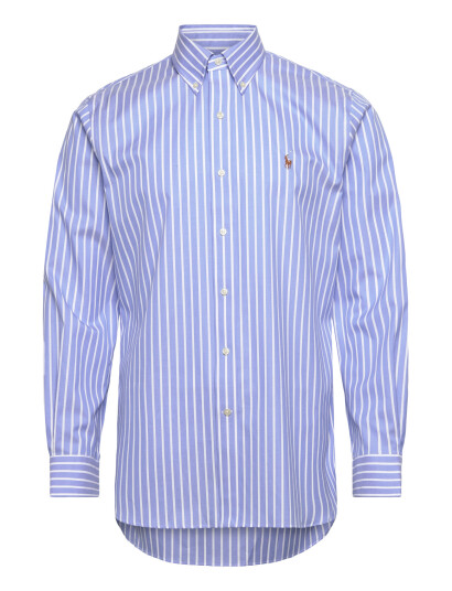 Polo Ralph Lauren Custom Fit Striped Pinpoint Oxford Shirt Blue 40 41