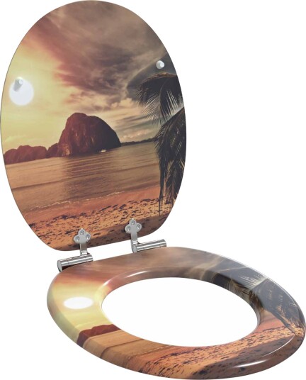 Myk lukking toalettsete Oransje 44 x 38 cm MDF plater Myk lukking toalettsete Oransje 44 x 38 cm MDF plater