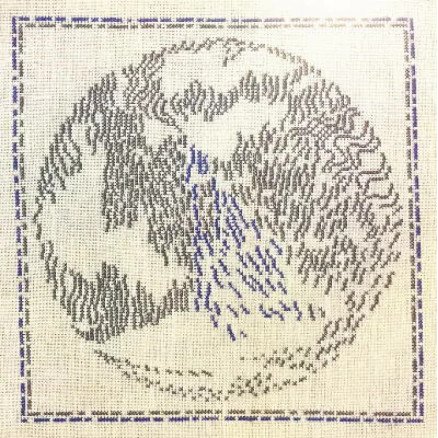 Haandarbejdets Fremme Dronningens broderisett Dansk vær februar 24 x 24 cm Design av dronning Margrethe II