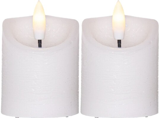 LED Kubbelys Flamme Rustic 2 pack 7,5cm med Timer LED Kubbelys Flamme Rustic 2 pack 7,5cm med Timer