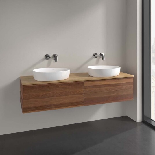 Villeroy & Boch Antao Servantskap med 2 skuffer 160x50x36 cm u/lys Valnøtt/Eik Villeroy & Boch Antao Servantskap med 2 skuffer 160x50x36 cm u/lys Valnøtt/Eik