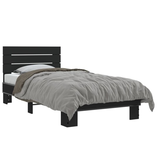  Sengeramme svart 75x190 cm konstruert tre og metall 8721102447259