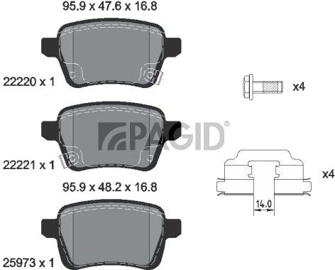 PAGID T2494N Bremseklosser PAGID T2494N Bremseklosser