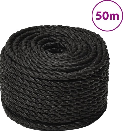 Arbeidstau svart 12 mm 50 m polypropylen