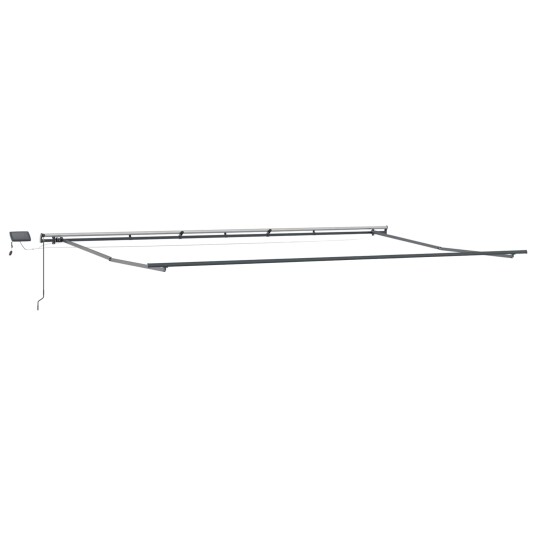  manuell uttrekkbar markise med LED flerfarget stripe 600x300 cm