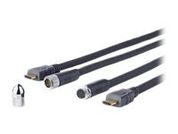 VivoLink Pro Cross Wall - HDMI-kabel med Ethernet - HDMI hann til HDMI hann - 20 m