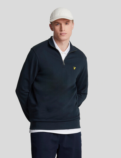 Lyle & Scott Loopback Quarter Zip Sweat - Navy - XXL