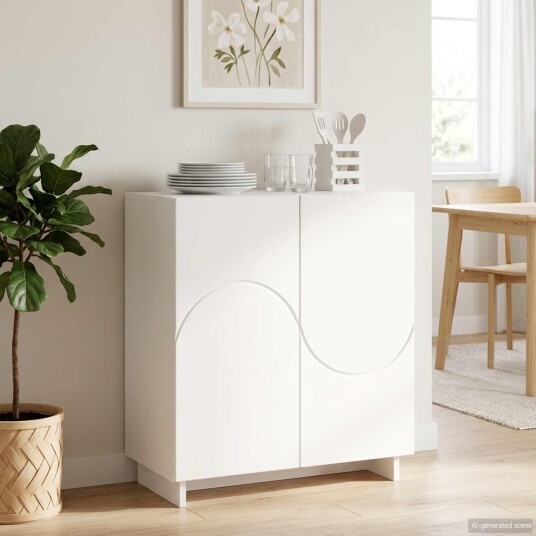 vidaXL Skjenk Hvit 67 x 34,5 x 75 cm Konstruert tre