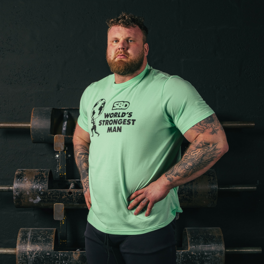 Sbd Apparel World Strongest Man 2026 T‑Skjorte Final Grønn Mint X large