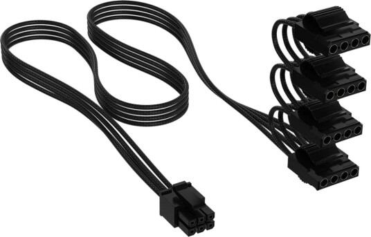 Corsair 0.75 M Intern Strømkabel 6-Pin til 4-Pin Svart Individually Sleeved Corsair 0.75 M Intern Strømkabel 6-Pin til 4-Pin Svart Individually Sleeved