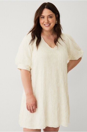 Zizzi - Kjole mJannie, 1/2, Abk Dress - Hvit Zizzi - Kjole mJannie, 1/2, Abk Dress - Hvit