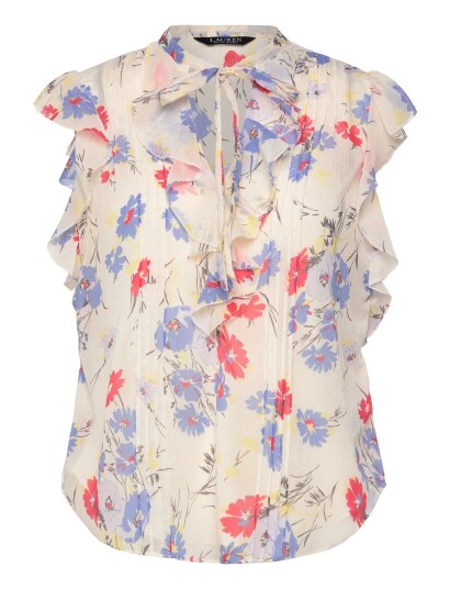 Lauren Ralph Lauren Poly Crinkle Ggt 58 Wvn Shirt Multi/patterned XS