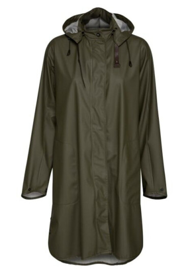Ilse Jacobsen Women's Raincoat Detachable Hood 36 , Army