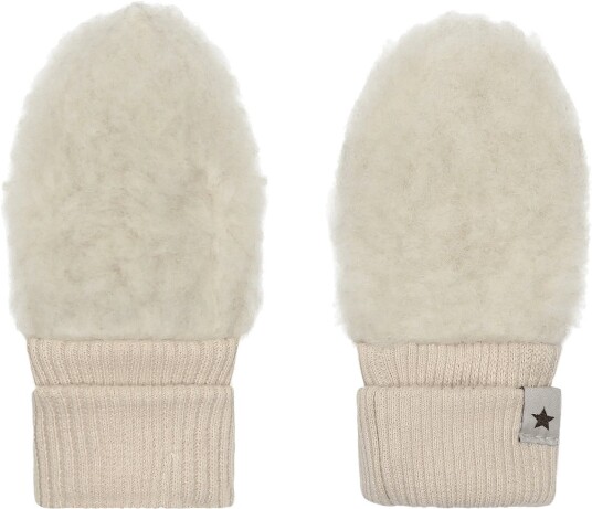 Huttelihut Mittens Wool Teddy CEMENT 62\68