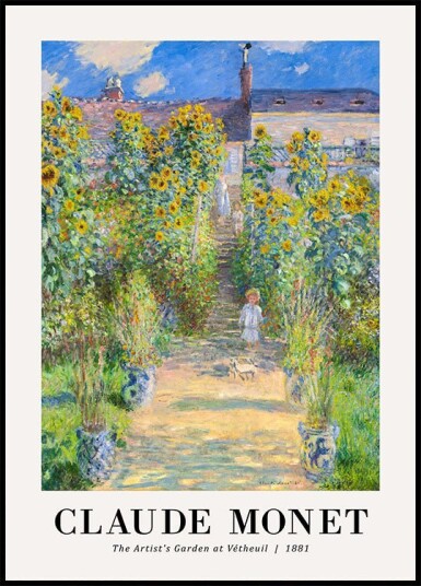 The Artist"s Garden 1881 Plakat by Claude Monet Plakat / 30x40cm The Artist"s Garden 1881 Plakat by Claude Monet Plakat / 30x40cm