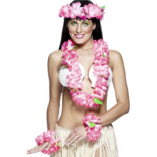 Smiffys Hawaiisett Rosa Smiffys Hawaiisett Rosa