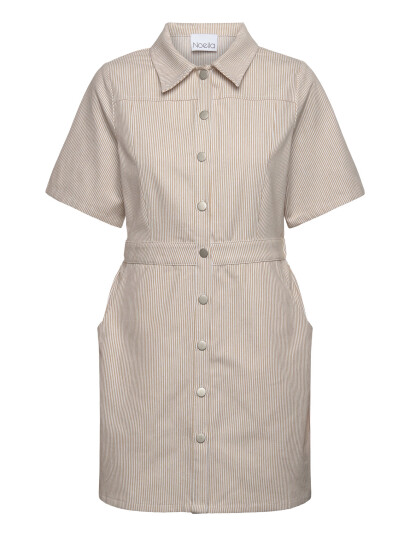 BENITA DRESS BEIGE/WHITE