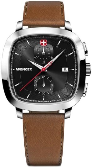 Wenger Herreklokke 01.1933.102 Vintage Sort/Lær Wenger Herreklokke 01.1933.102 Vintage Sort/Lær
