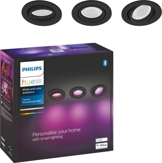 Philips Hue WCA Centura Downlight Rund 3x5,7W Sort - 60613 Philips Hue WCA Centura Downlight Rund 3x5,7W Sort - 60613