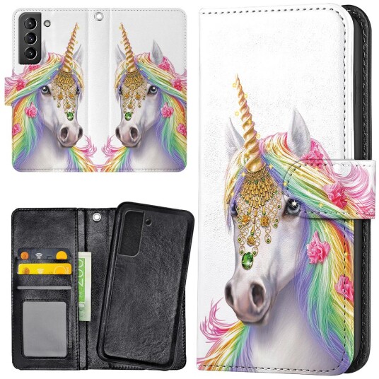 Generic Samsung Galaxy S21 Fe 5g - Lommebok Deksel Unicorn/enhjørning