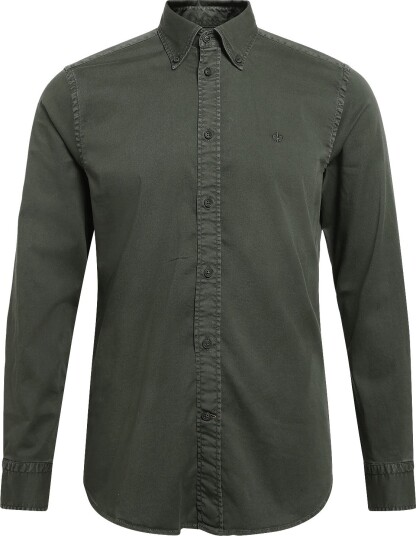 Morris Washed Twill Stretch Shirt Slim Fit OLIVE S Morris Washed Twill Stretch Shirt Slim Fit OLIVE S