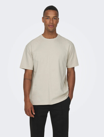 ONLY & SONS Onsfred Life Rlx Ss Tee Noos - Beige - XS
