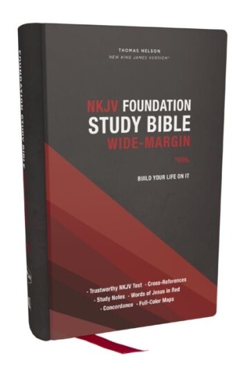 NKJV Foundation Study Bible Wide Margin Black Hardcover Red Letter