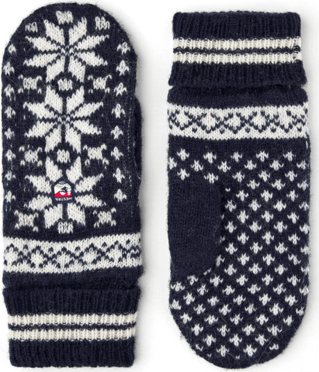 Hestra Kids' Nordic Mittens 7, Navy/Offwhite