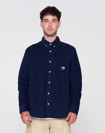 Parlez Quest Cord Shirt Blå
