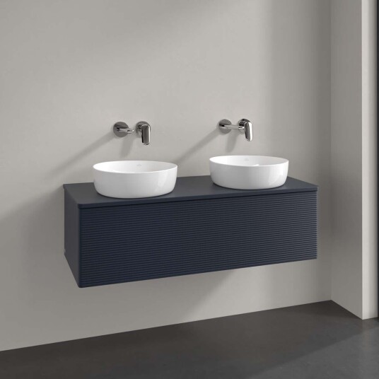 Villeroy & Boch Antao Servantskap med 1 skuff 120x50x36 cm m/lys Blå Matt Villeroy & Boch Antao Servantskap med 1 skuff 120x50x36 cm m/lys Blå Matt