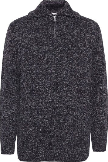 Knowledge Cotton Apparel Quater Zip Sweater BLUE MULTI S