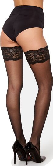 Vogue Silky Stay Up 20 Den Black L/XL