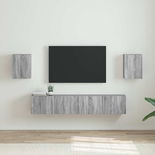  TV Veggskap 2 pcs Grå Sonoma 30 x 31 x 40 cm Konstruert tre