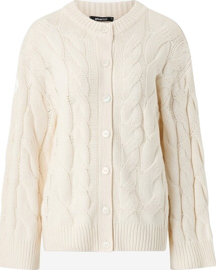Gina Tricot Kardigan Chunky Knitted Cable Hvit