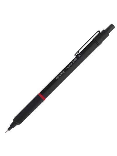 Rotring rOtring Rapid Pro Mechanical Pencil HB .7 mm Lead Propelling Pencil Reduced Lead Breakage Matte Svart Full-Metal Barrel