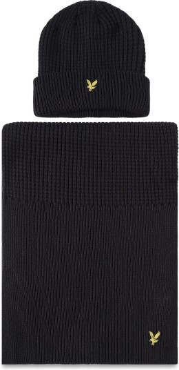 Lyle & Scott Waffle Scarf And Beanie Set DARK NAVY One Size