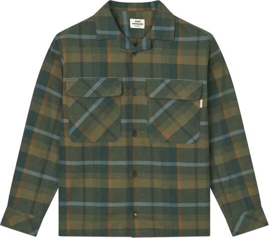 Mads Nørgaard Brushed Flannel Lukas Shirt TARMAC CHECK 104