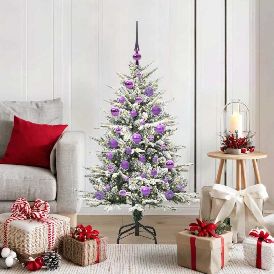 Kunstig forhåndsbelyst juletre med kule sett grønn 120 cm Kunstig forhåndsbelyst juletre med kule sett grønn 120 cm