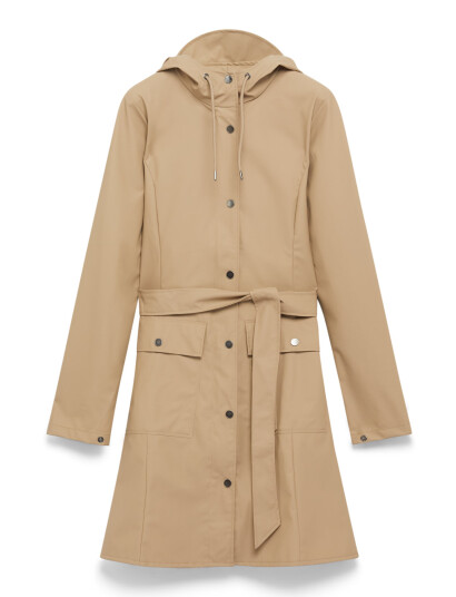 Rains Curve Long Jacket W3 Beige L Rains Curve Long Jacket W3 Beige L
