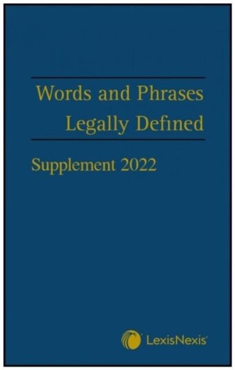 Words And Phrases Legally Defined 2023 Supplement Av David Ma Llm Hay