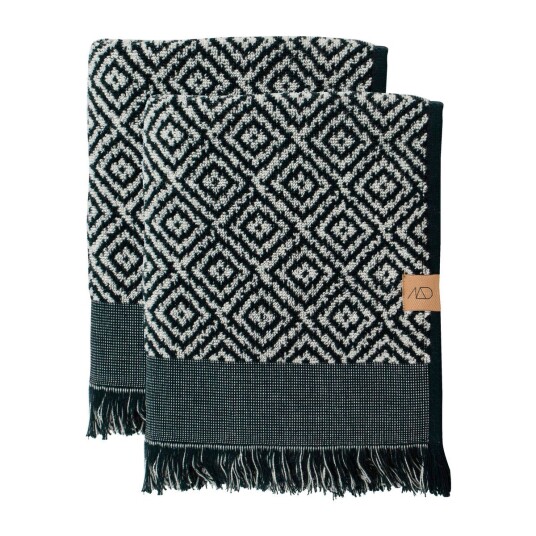 Mette Ditmer Morocco gjestehåndkle 35 x 60 cm 2-pakning Black-white
