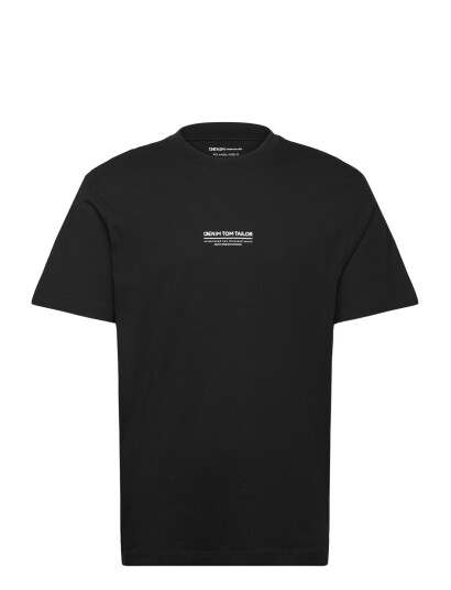 Tom Tailor Relaxed Printed T-Shirt - Black - M
