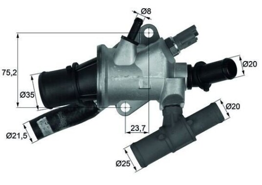 Termostat MAHLE ORIGINAL TI 166 88